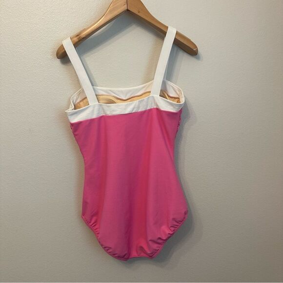 Miraclesuit Swimwear Pink and White Swimsuit - Picture 3 of 5